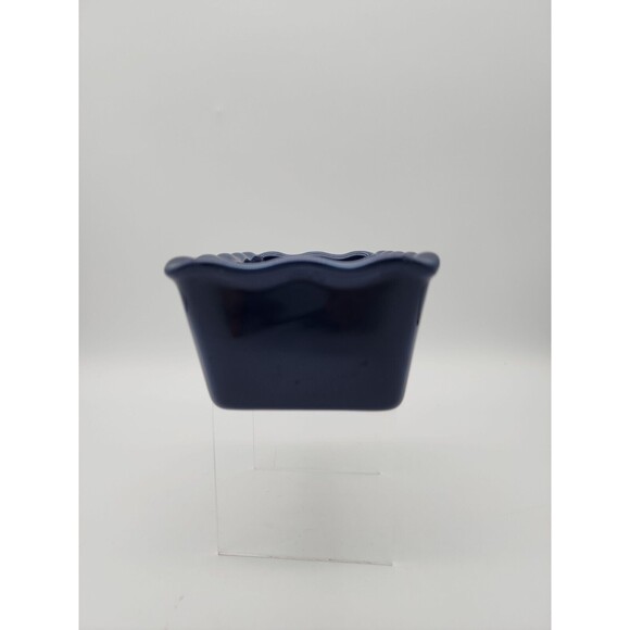 Nantucket Ceramic Mini Loaf Pan Santa Claus Winter Scene Navy Blue NEW 6" x 3" - Picture 4 of 12